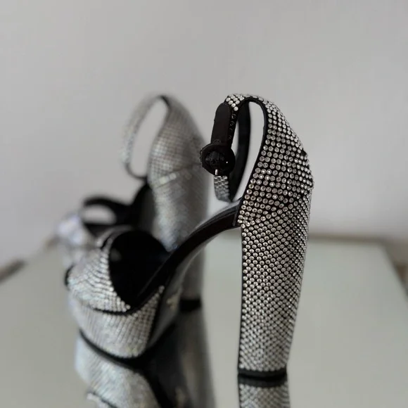 EUC PRADA Embellished satin platform sandals $2,100 39 - Picture 10 of 17